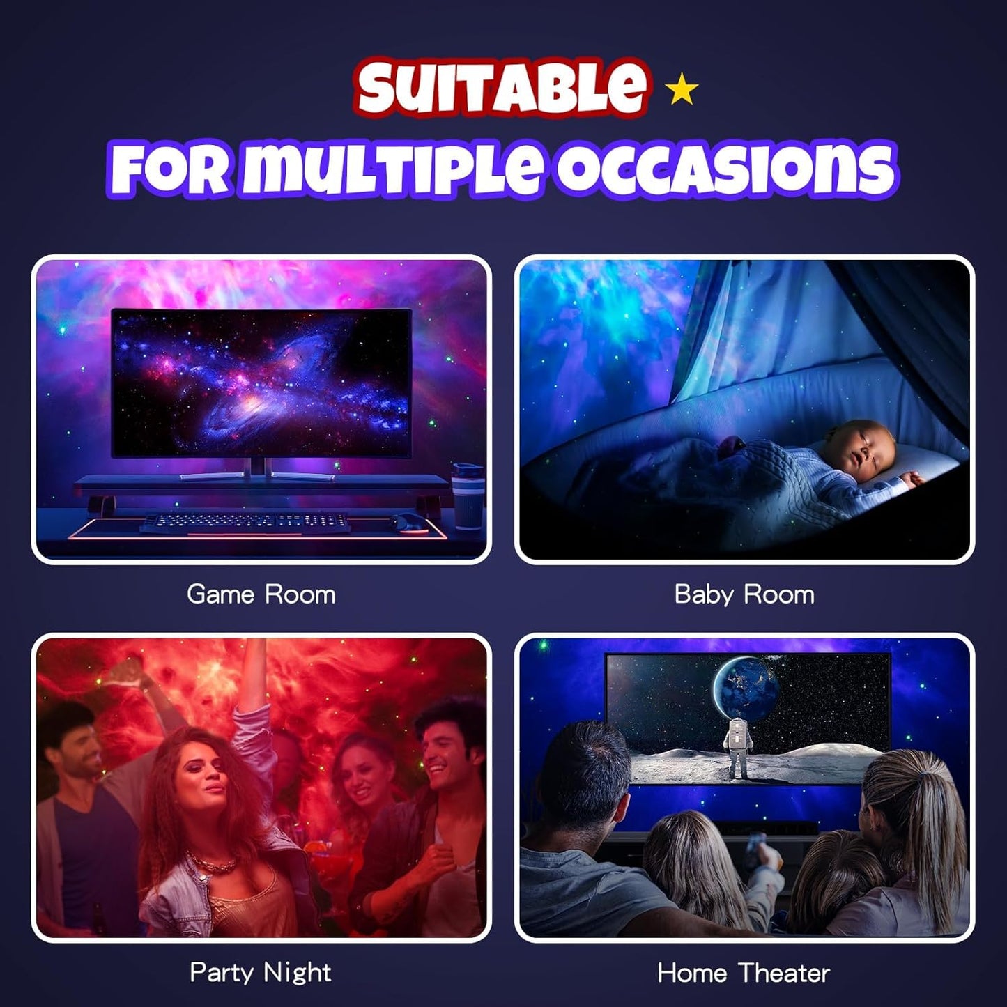 Best Quality ASTRONAUT LIGHT PROJECTOR – 360° Galaxy Star Projector with Double Magnets, Timer & Remote Control